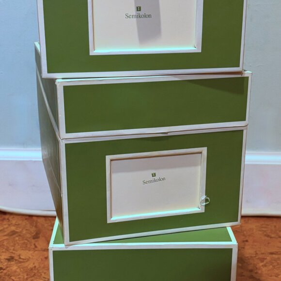 3 Semikolon CD/Photos Box Lime  - set of 3 matching boxes - Picture 1 of 13